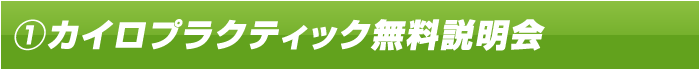 カイロプラクティック無料説明会