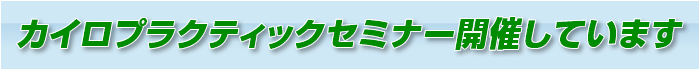 カイロプラクティックセミナー開催しています