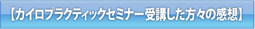 カイロプラクティックセミナー受講した方々の感想